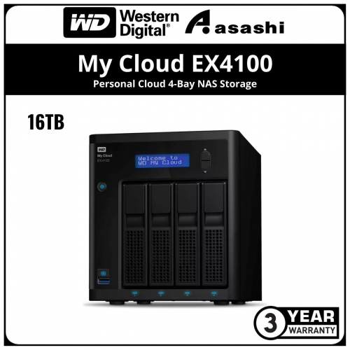 WD MY CLOUD EX4100 NAS Storage - 16TB (WDBWZE0160NBK-SESN)