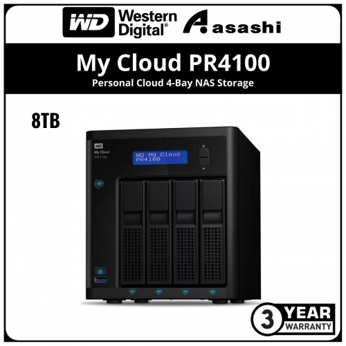 WD My Cloud PR4100 8TB 4-Bay NAS Storage (WDBNFA0080KBK-SESN)
