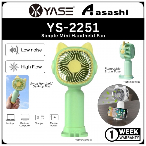 YASE YS-2251 SIMPLE MINI HANDHELD FAN - 1 Week Warranty