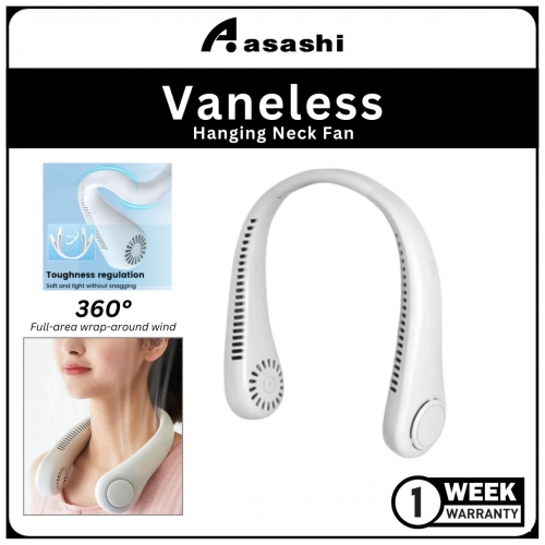 VANELESS HANGING NECK FAN (White) - 1 Week Warranty