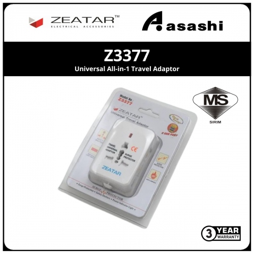Zeatar Z3377 Travel Adaptor USB Surge 2400mAh (3yrs Limited Warranty)