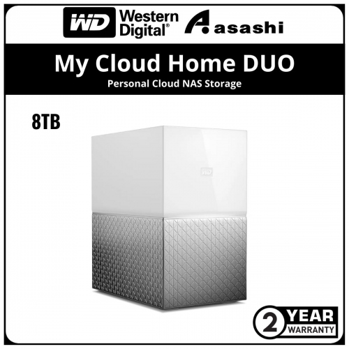 WD My Cloud Home DUO 8TB NAS Storage (WDBMUT0080JWT-SESN)