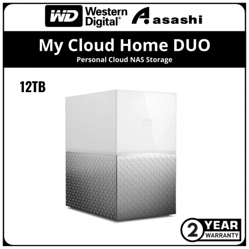 WD My Cloud Home DUO 12TB NAS Storage (WDBMUT0120JWT-SESN)