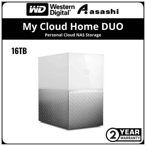 WD My Cloud Home DUO 16TB NAS Storage (WDBMUT0160JWT-SESN)