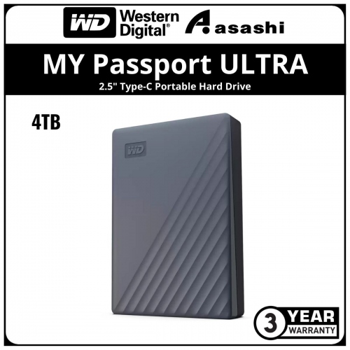 WD MY Passport ULTRA 4TB Gray Type-C (WDBRMD0040BGY-WESN)