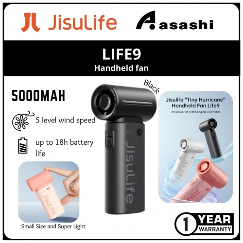 JisuLife Life9-50 (5000mAh) Handheld Fan - Black