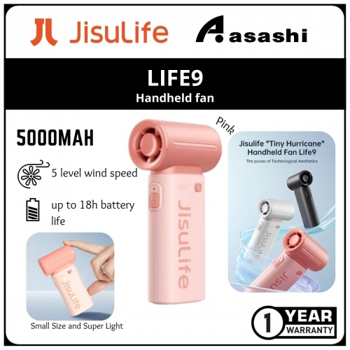 JisuLife Life9-50 (5000mAh) Handheld Fan - Pink