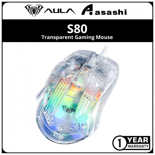 AULA S80 Transparent Gaming Mouse