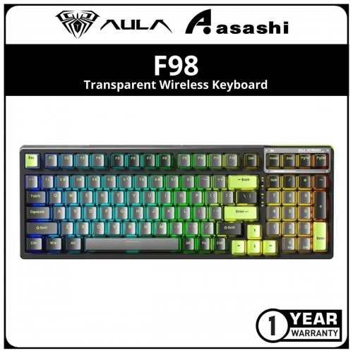 AULA F98 (BlackGG) Wireless Keyboard - 2.4Ghz/BT/USB-C