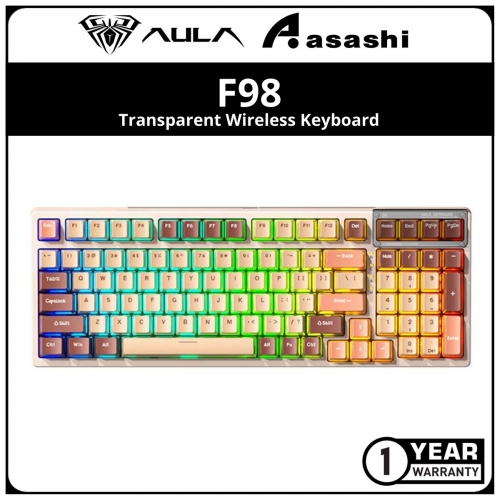 AULA F98 (BrownPO) Wireless Keyboard - 2.4Ghz/BT/USB-C