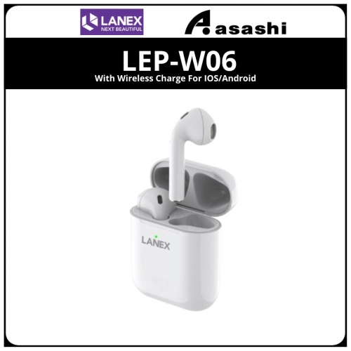Lanex HD Sound Smart Touch Bluetooth TWS Earphone With Wireless Charge For IOS/Android - LEP-W06