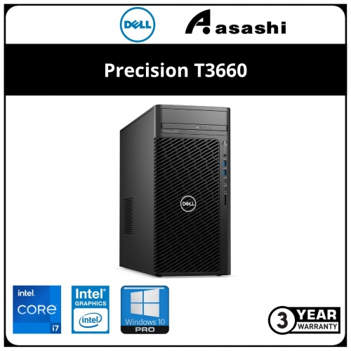 Dell Precision T3660-I77016G1TB-W11 Workstation (Intel Core i7-12700/16GB D4(8*2)/1TB HDD/DVDRW/Intel UHD Graphic/Keyboard & Mouse/Win10Pro/3Y)