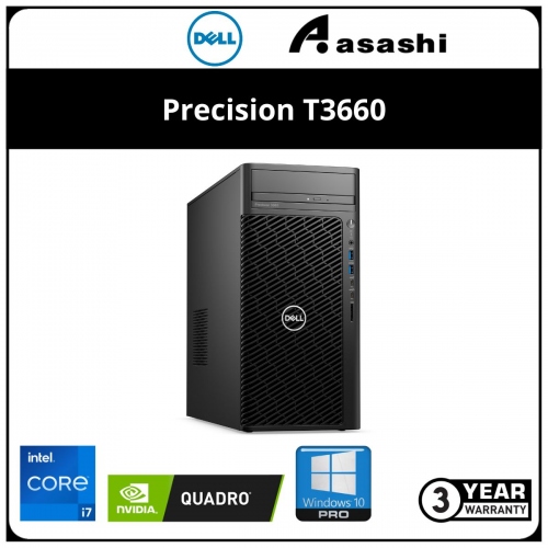 Dell Precision T3660-I77016G1TB-T600-W11 Workstation (Intel Core i7-12700/16GB D4(8*2)/1TB HDD/DVDRW/Nvidia Quodro T600 4GB Graphic/Keyboard & Mouse/Win10Pro/3Y)