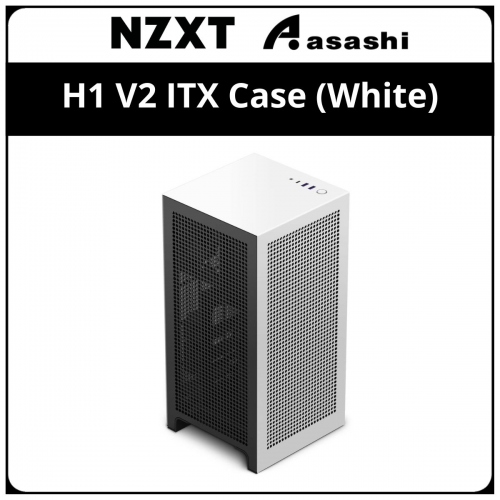 NZXT H1 V2 ITX Case (White) w/ AIO, PSU, and Gen 4 PCIe Riser Card