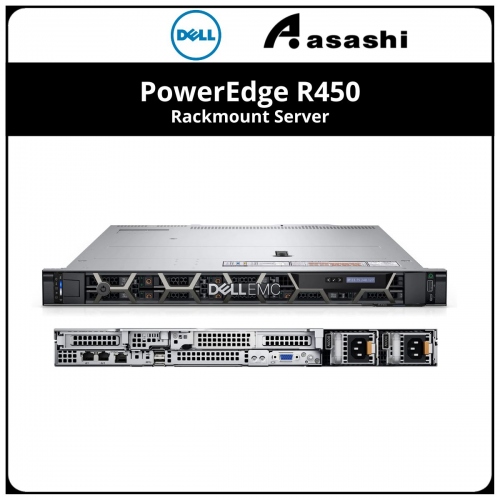 Dell PowerEdge R450 Server-R450-4314-8-16G-1.2-755-3Y4H-(Intel Xeon Silver 4314/16GB/1,2TB 10K HDD/Perc H755/Broadcom 5720 Dual/iDRAC9 15G/Dual 800W/3 Yr ProSupport)