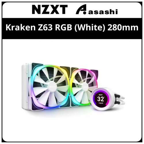 (PROMO) NZXT Kraken Z63 RGB (White) 280mm Liquid Cooler with LCD 2.36