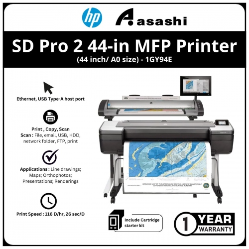HP DesignJet SD Pro 2 44-in MFP Printer (44 inch/ A0 size)