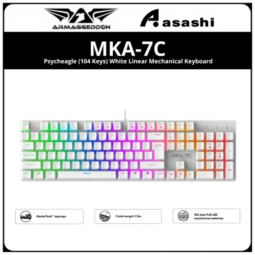 Armaggeddon MKA-7C Psycheagle (104 Keys) White Linear Mechanical Keyboard