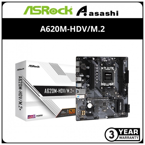 ASROCK A620M-HDV/M.2 (AM5) mATX Motherboard (HDMI,DP,M.2)
