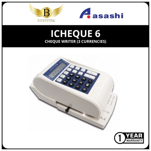 Biosystem iCheque 6 Cheque Writer (3 Currencies)