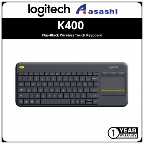 Logitech K400 Plus-Black Wireless Touch Keyboard (1 yrs Limited Hardware Warranty)