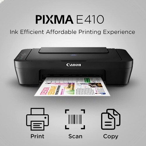 Canon Pixma E410 Inkjet Aio Printer (Print,Scan & copy) Black