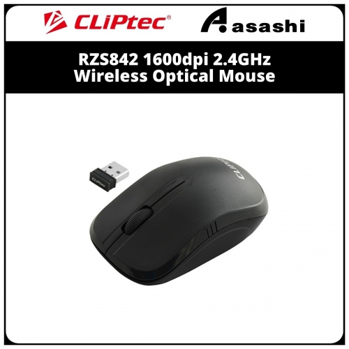 Cliptec RZS842-01(Black) 1600dpi 2.4GHz Wireless Optical Mouse (3 month Limited Hardware Warranty)