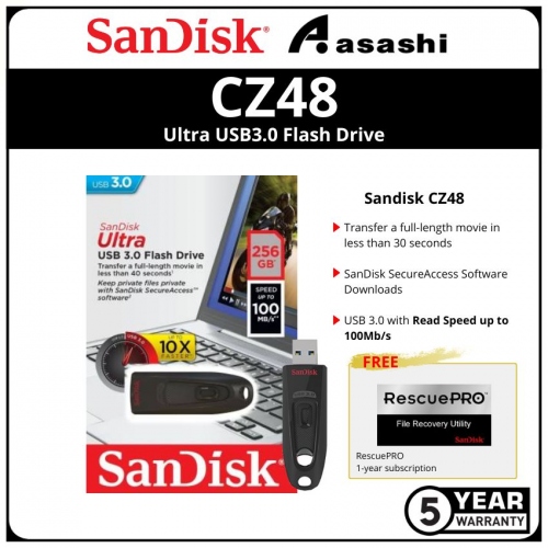 Sandisk CZ48 256GB Ultra Usb3.0 Flash Drive (SDCZ48-256G-U46)