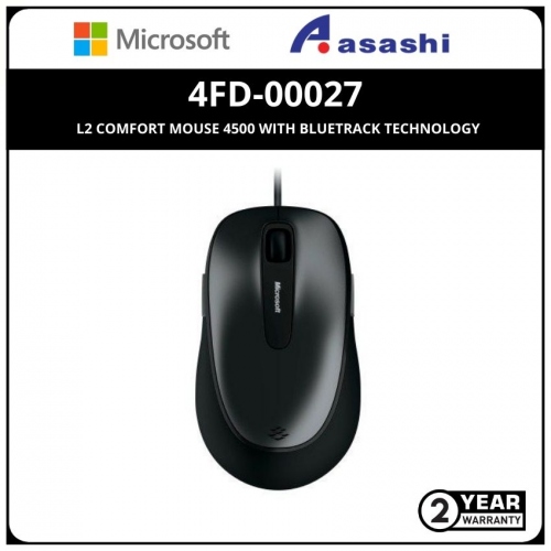 Microsoft 4FD-00027 L2 Comfort Mouse 4500 With BlueTrack Technology (2 yrs Limited Hardware Warranty)