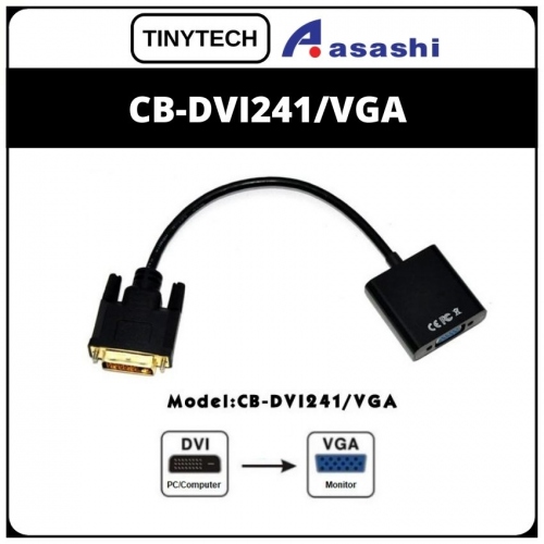 Tinytech (CB-DVI241/VGA) 24+1 DVI (M) to VGA (F) Converter (3 month Limited Hardware Warranty)