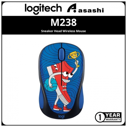 Logitech M238-Sneaker Head Wireless Mouse (1 yrs Limited Hardware Warranty)