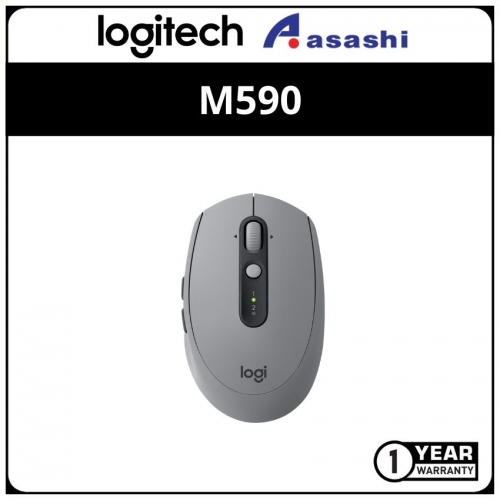 Logitech M590-Mid Grey Tonal Silent Wireless Mouse With Unifying Dongle (1 yrs Limited Hardware Warranty)