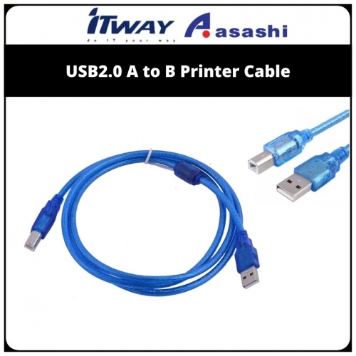 ITWAY (US02547) USB2.0 A to B Printer Cable – 2.0m (1 week Limited Hardware Warranty)