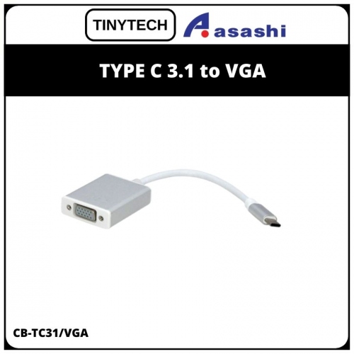 TinyTech CB-TC31/VGA TYPE C 3.1 TO VGA Converter (3 month Limited Hardware Warranty)