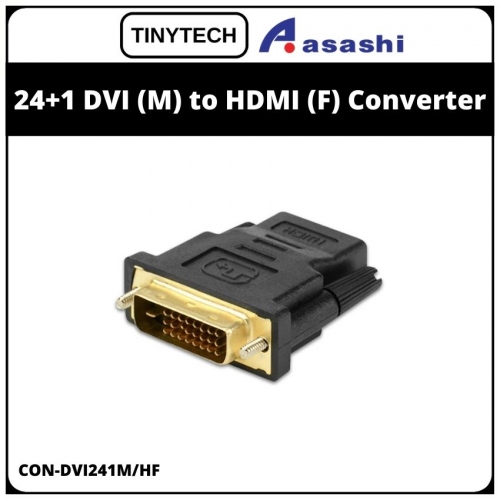 Tinytech (CON-DVI241M/HF) 24+1 DVI (M) to HDMI (F) Converter (1 week Limited Hardware Warranty)