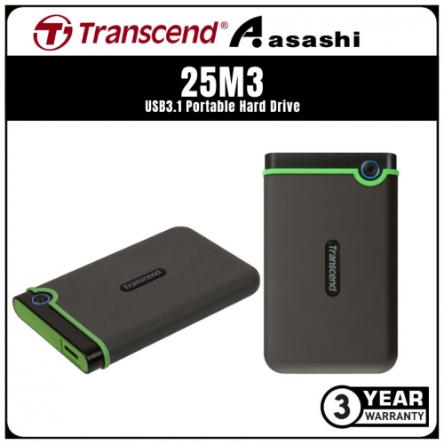 Transcend Storejet 25M3-Grey 1TB USB3.1 Portable Hard Drive - TS1TSJ25M3S