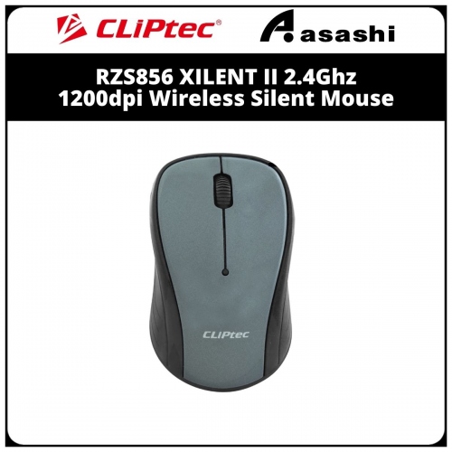 CLiPtec RZS856 (Grey) XILENT II 2.4Ghz 1200dpi Wireless Silent Mouse (6 month Limited Hardware Warranty)