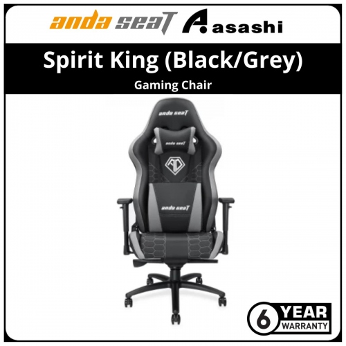 ANDA SEAT Spirit King (Black/Grey) Gaming Chair [AD4XL-05-BG-PV] 6Y