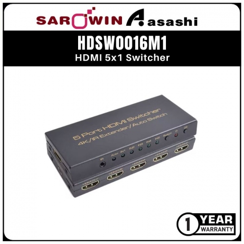 SAROWIN HDSW0016M1 HDMI 5x1 Switcher with IR Eye (v1.4)