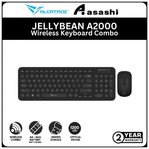 Alcatroz JELLYBEAN A2000-Black Wireless Keyboard Combo (1 yrs Limited Hardware Warranty)