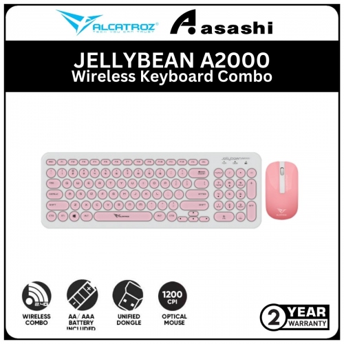 Alcatroz JELLYBEAN A2000-White Peach Wireless Keyboard Combo (1 yrs Limited Hardware Warranty)