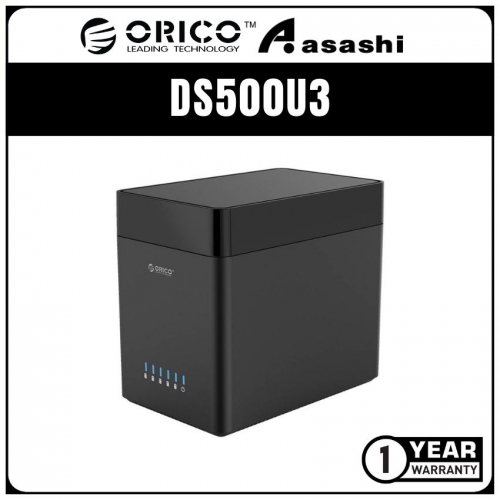 ORICO DS500U3 5 Bay Magnetic-type 3.5 SATA HDD Enclosure - Support 10TB*5 (1 yrs Limited Hardware Warranty)