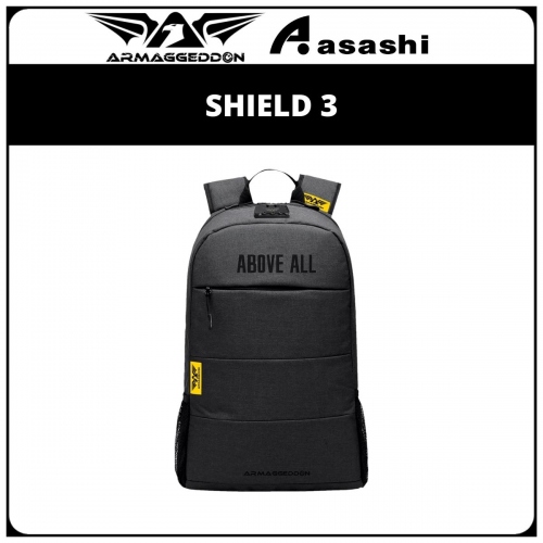 Armaggeddon SHIELD 3 Black Backpack (1 Yrs Limited Hardware Warranty)