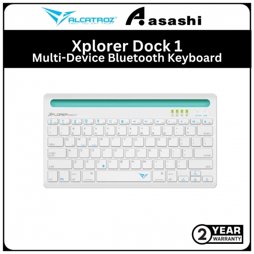 Alcatroz Xplorer Dock 1-White Turqoise Multi-Device Bluetooth Keyboard (1 years Limited Hardware Warranty)