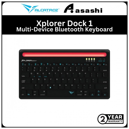 Alcatroz Xplorer Dock 1-Black Red Multi-Device Bluetooth Keyboard (1 years Limited Hardware Warranty)