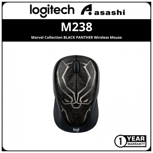 Logitech M238 Marvel Collection BLACK PANTHER Wireless Mouse (1 Yr Limited Hardware Warranty)