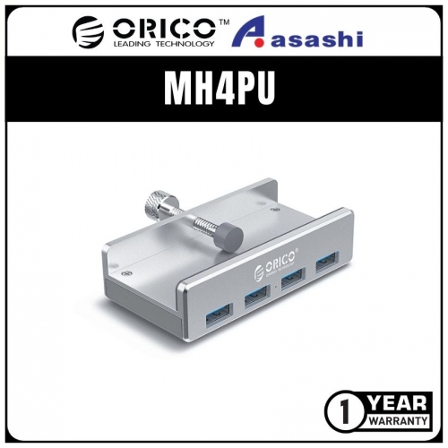 ORICO MH4PU Aluminum Alloy 4 Port USB3.0 Clip-type HUB - 100cm cable (1 yrs Limited Hardware Warranty)