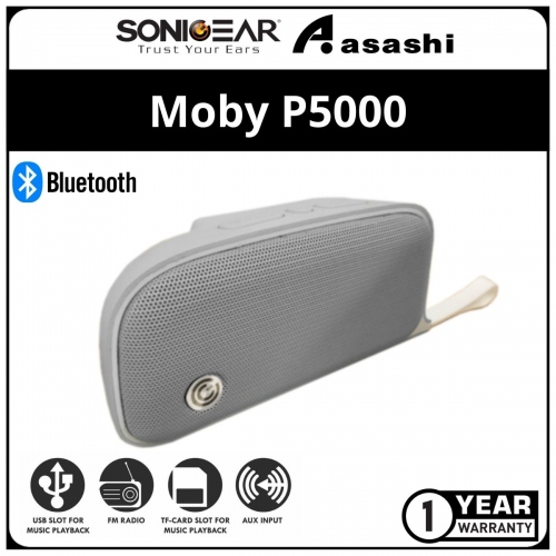Sonic Gear Moby P5000 (Grey) Portable Bluetooth Speaker (1 yrs Limited Hardware Warranty)