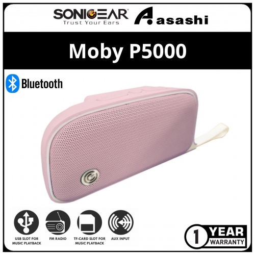 Sonic Gear Moby P5000 (Peach) Portable Bluetooth Speaker (1 yrs Limited Hardware Warranty)