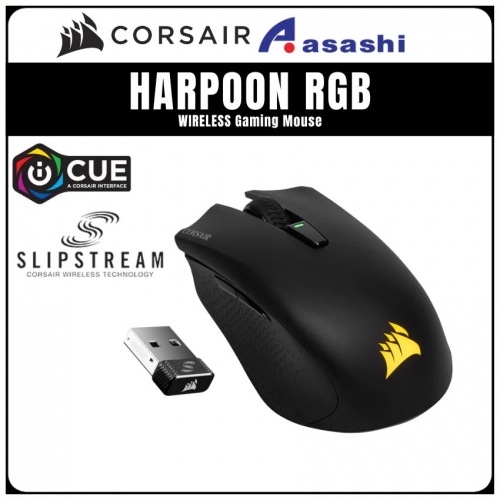Corsair HARPOON RGB Wireless + Bluetooth Rechargeable Gaming Mouse w/ SLIPSTREAM